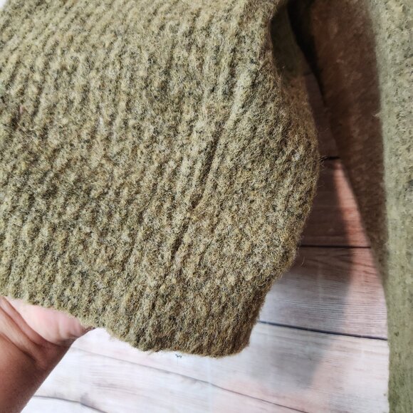 Madewell Sweater Women's M Hunter Green Wool Camel Hair Blend Crewneck Pullover - Picture 6 of 13